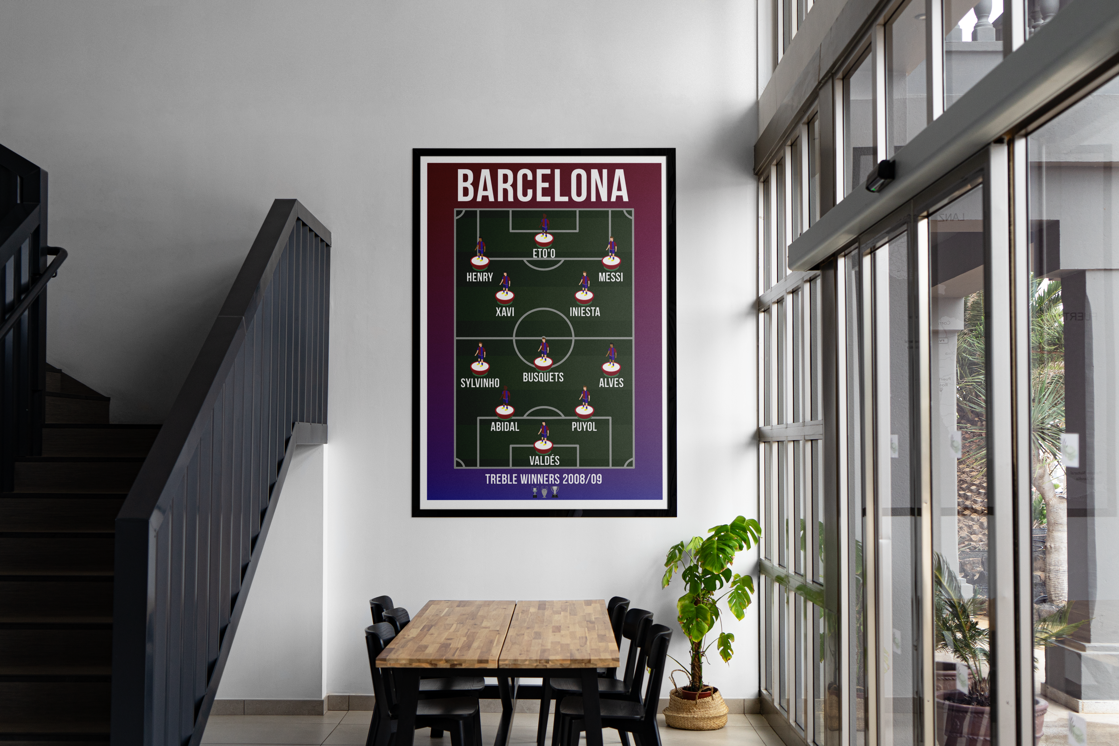 Barcelona Treble Winning 2009 Team Lineup Football Poster