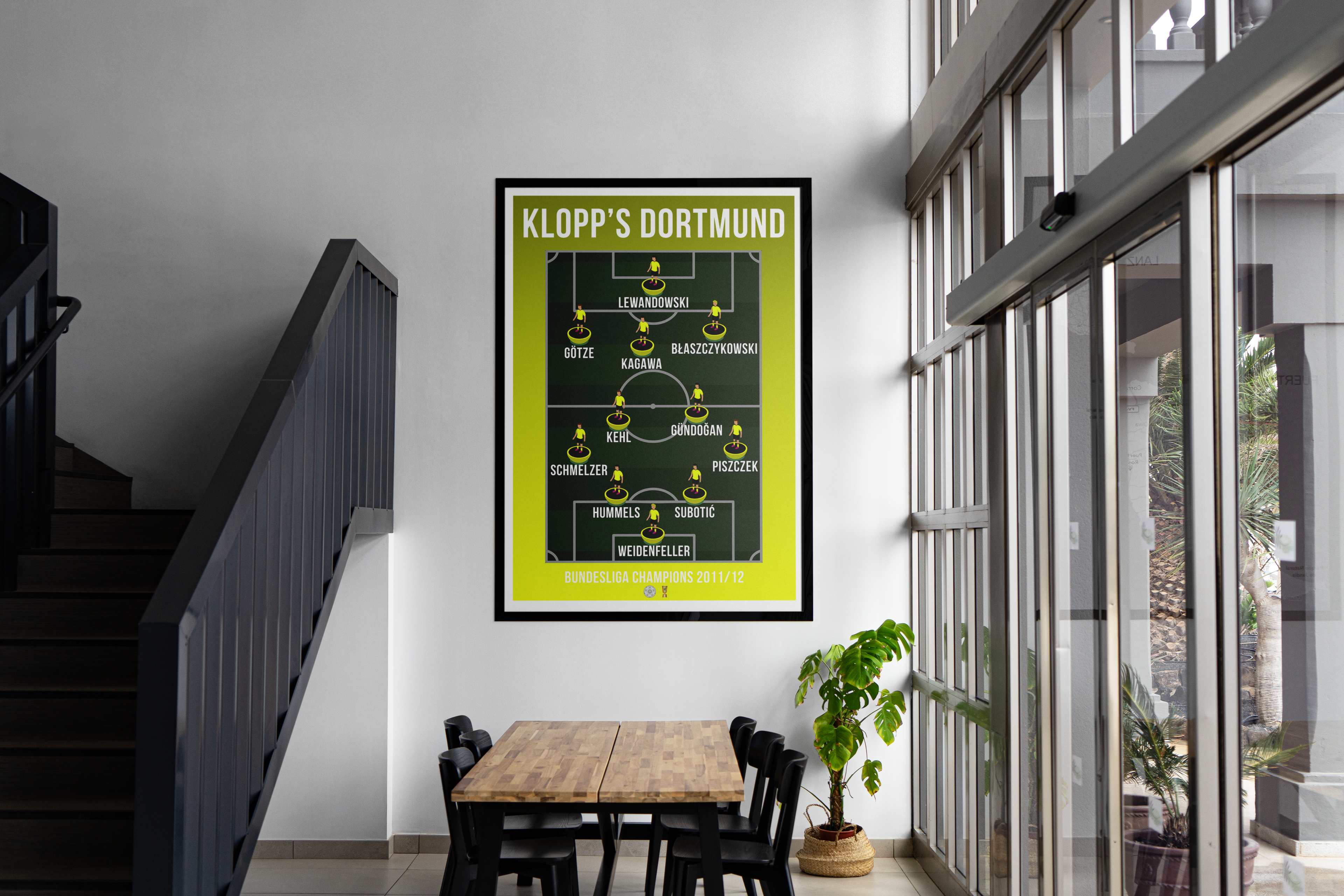 Jurgen Klopp's Dortmund Bundesliga Champions 2011/12 Team Lineup Football Poster