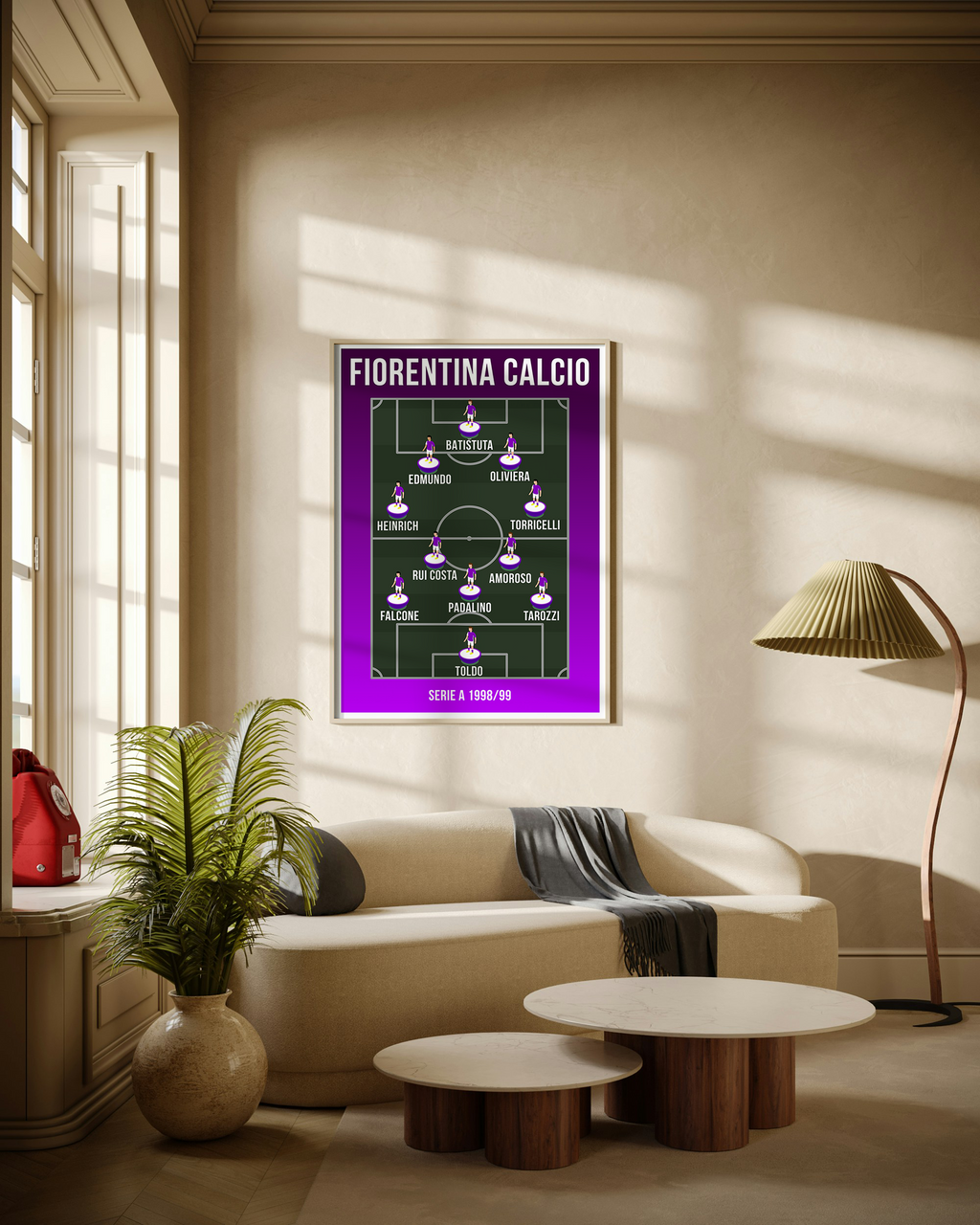 Fiorentina Cult 1998/99 Team Lineup Football Poster