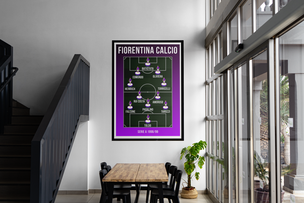 Fiorentina Cult 1998/99 Team Lineup Football Poster