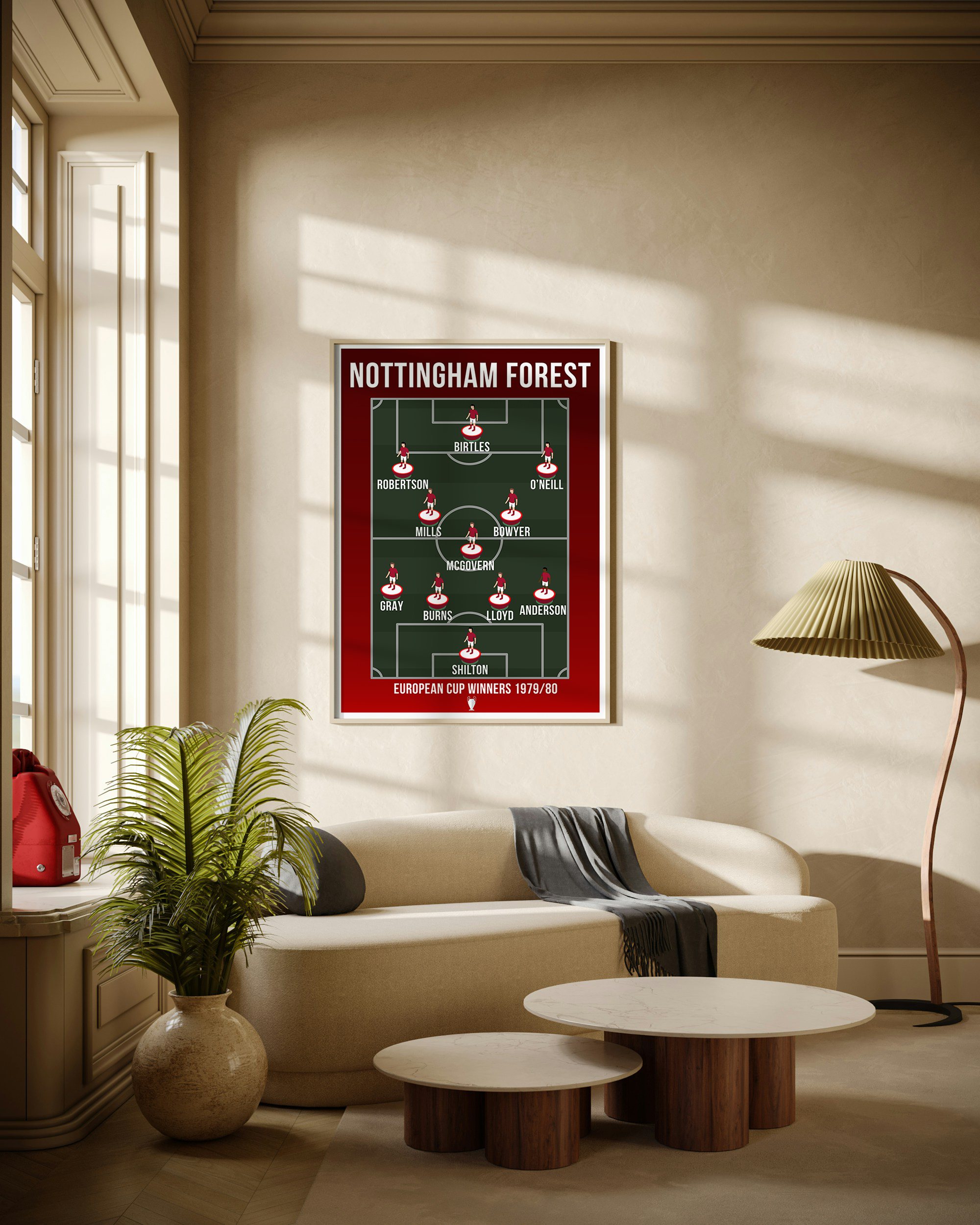 Nottingham Forest European Cup Winners 1979/80 Team Lineup Poster