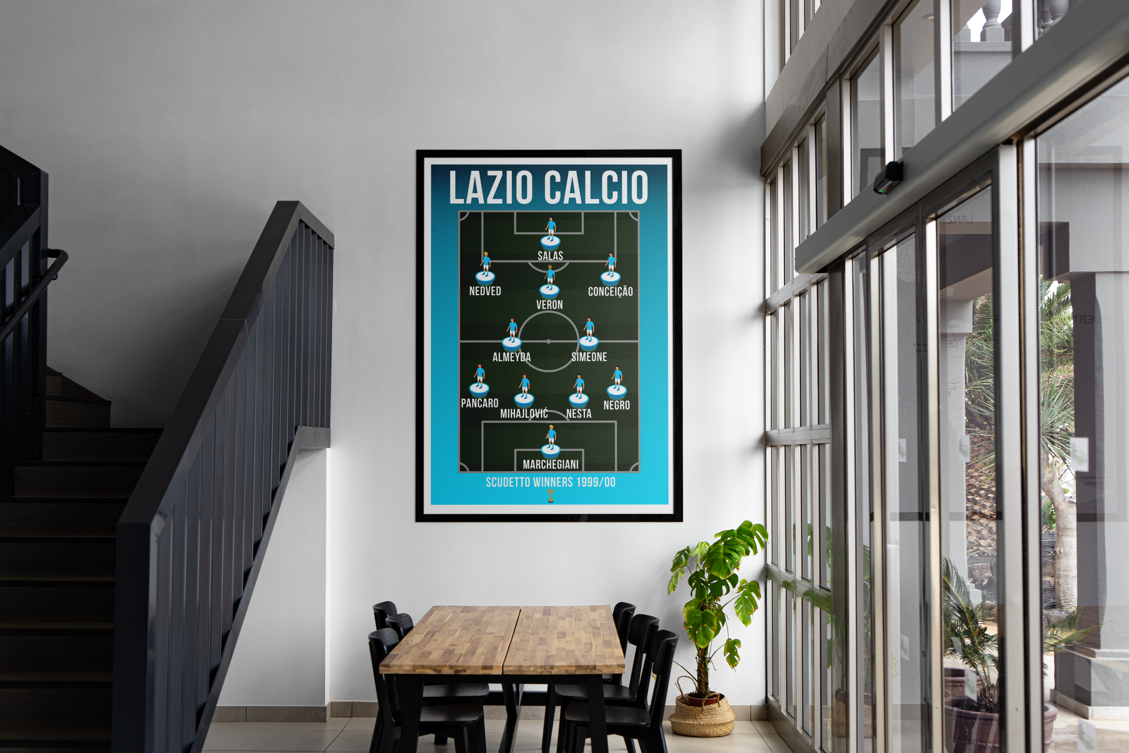 Lazio Scudetto Winners 1999/00 Team Lineup Poster