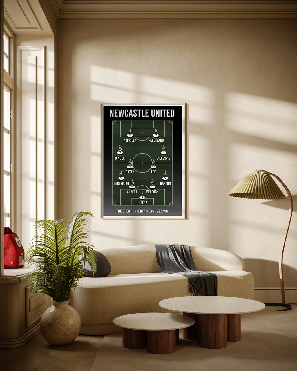 Kevin Keegan Newcastle United 1995/96 Team Lineup Football Poster