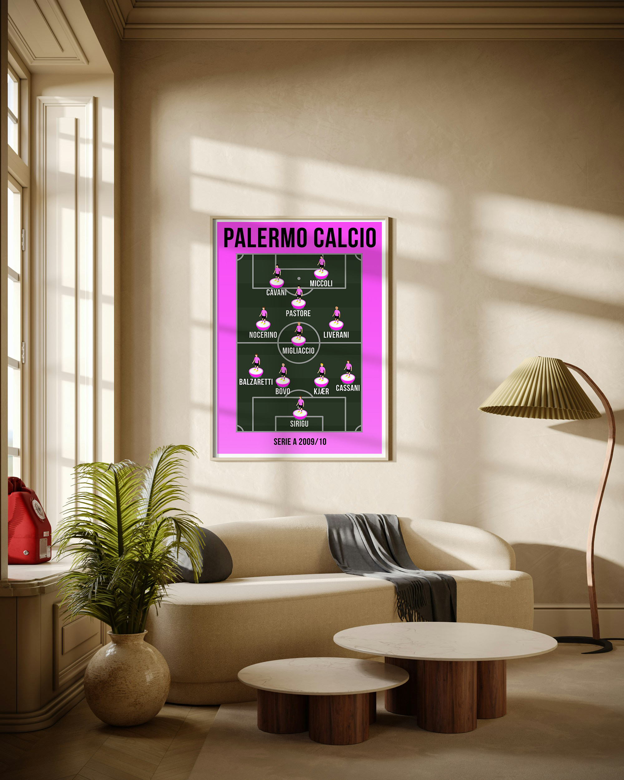 Palermo 2009/10 Team Lineup Football Poster