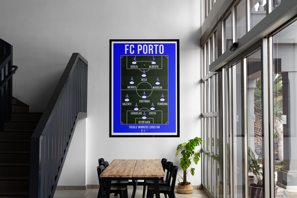 Jose Mourinho Treble Winning Porto 2004 Team Lineup Football Poster
