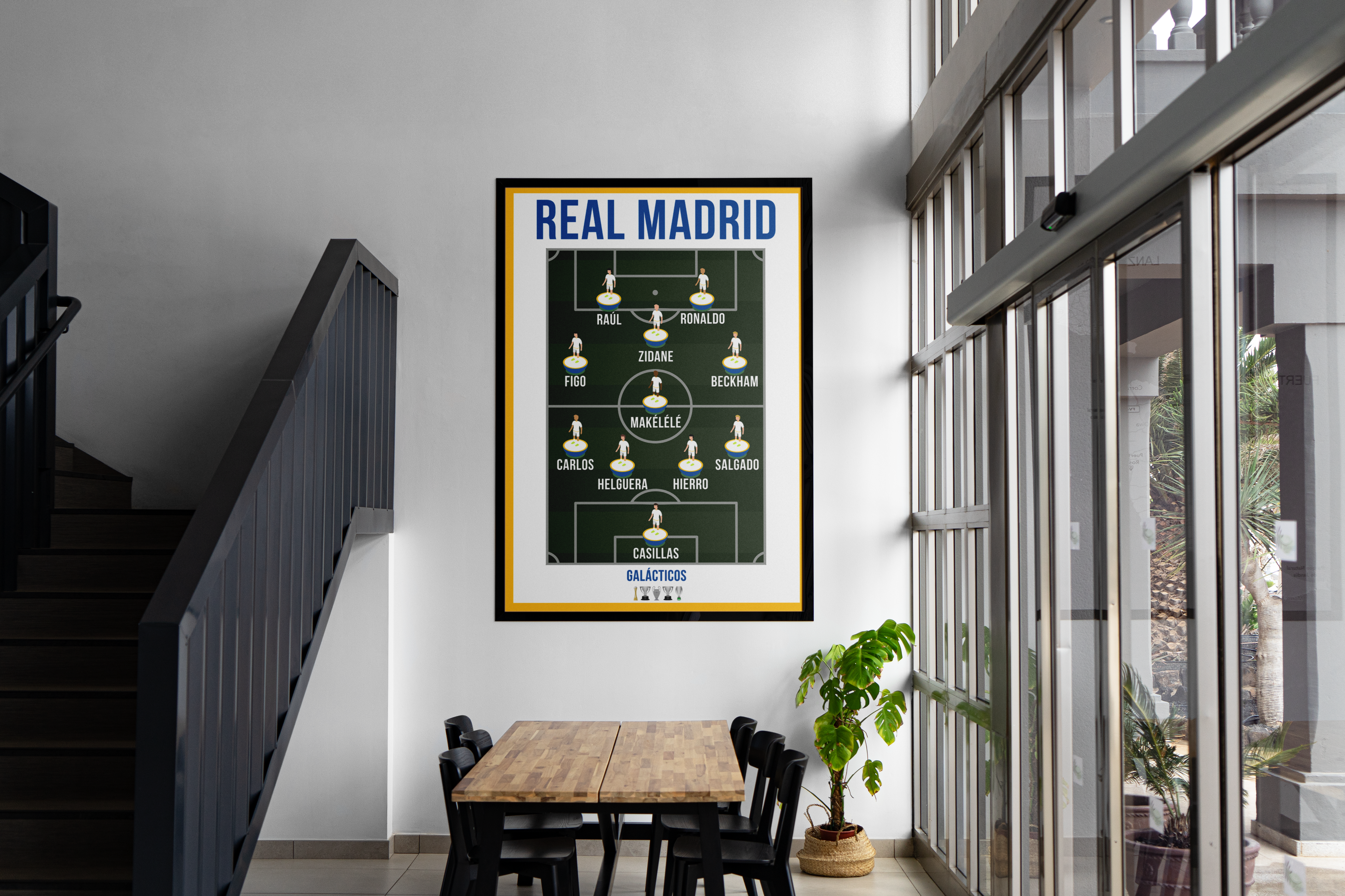 Real Madrid Galácticos Lineup Football Poster