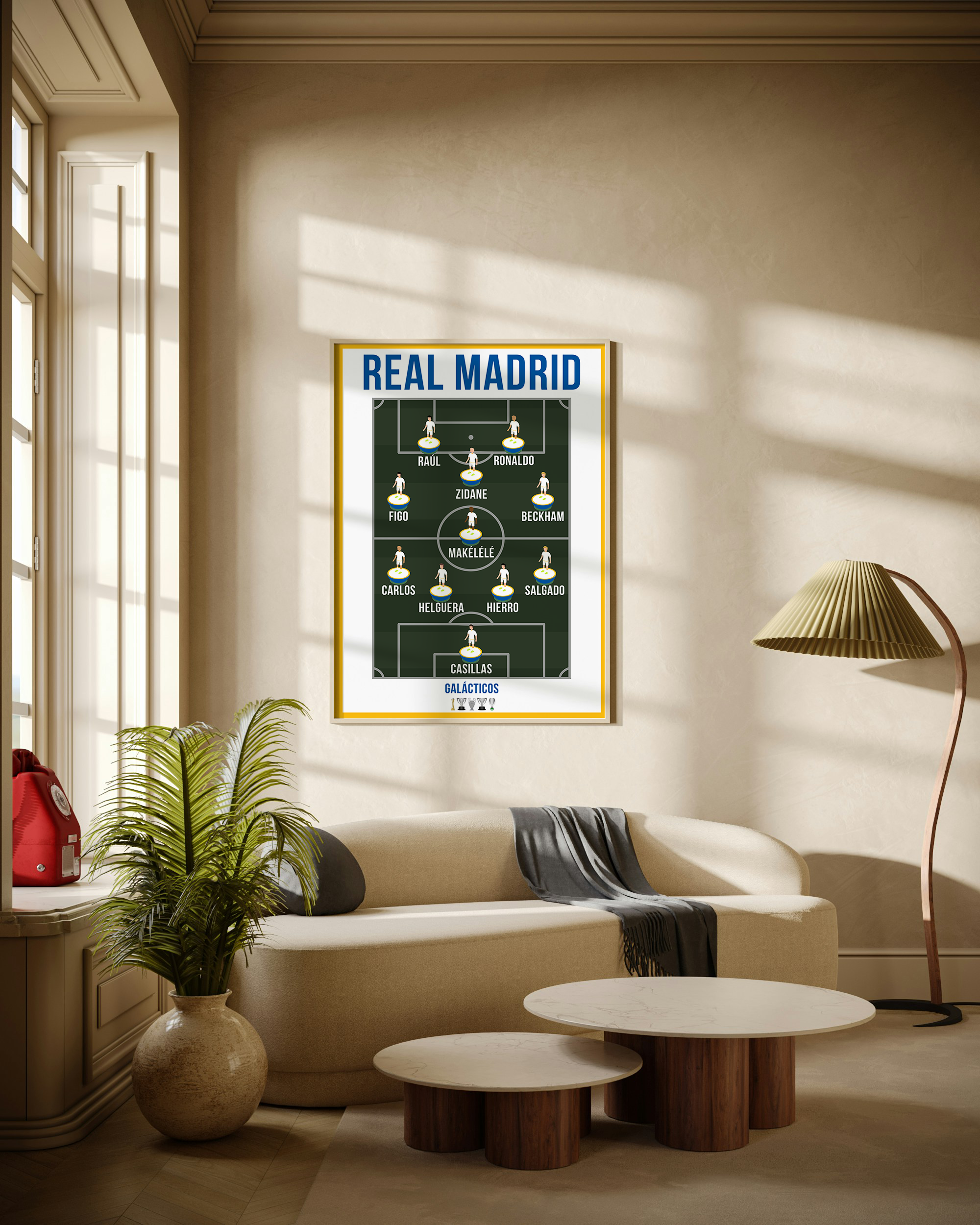 Real Madrid Galácticos Lineup Football Poster