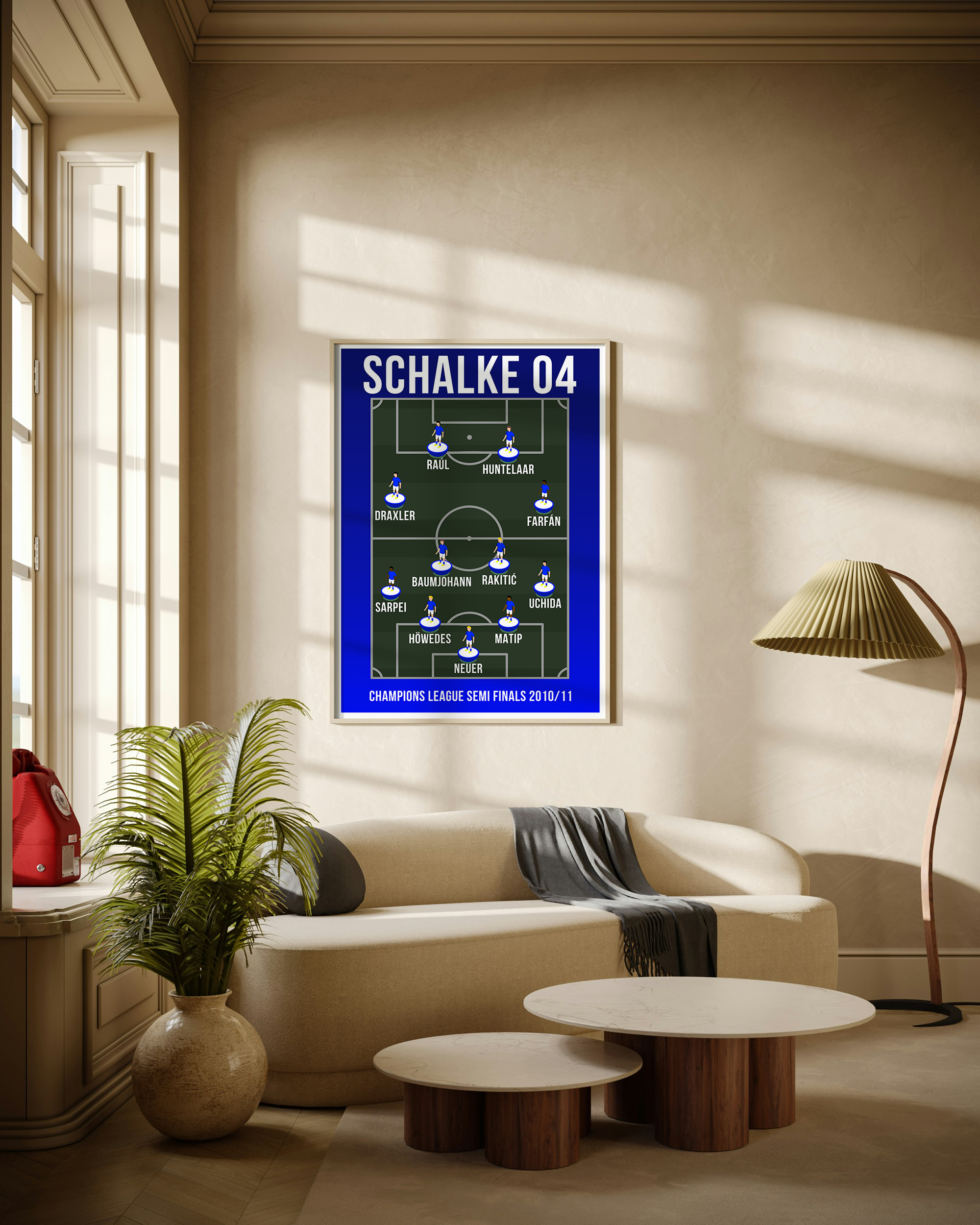 Schalke 04 Champions League Semi Finals 2010/11 Team Lineup Football Poster